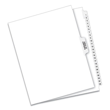 Avery® Preprinted Legal Exhibit Side Tab Index Dividers, Avery Style, 25-tab, 1 To 25, 11 X 8.5, White, 1 Set freeshipping - TVN Wholesale